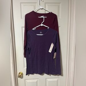 Set of 2 St. John’s Bay long sleeve crew neck tshirts